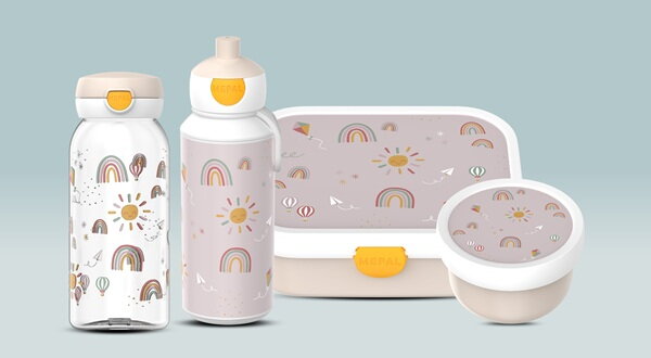 Sunshine & Rainbow brooddoos en drinkfles