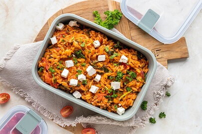 Diner: Romige tomaten orzo met kipgehakt