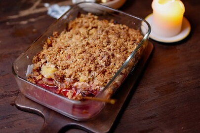 Dessert: Crumble van overrijpe appels & peren