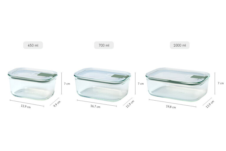 Boîte hermétique en verre EasyClip 1000 ml - Nordic sage