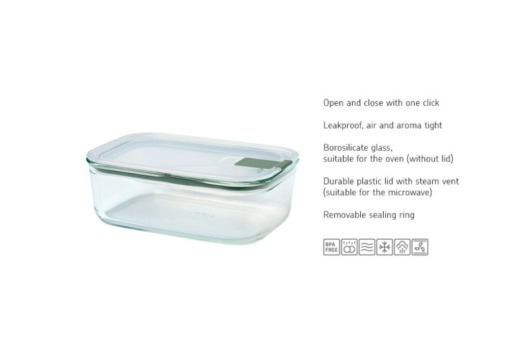 Boîte hermétique en verre EasyClip 1500 ml - Nordic sage