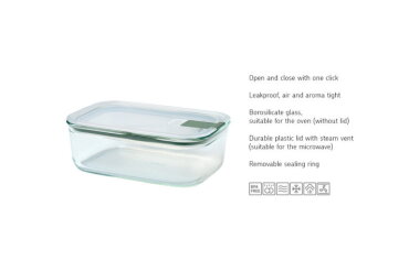 Boîte hermétique en verre EasyClip 1000 ml - Nordic sage