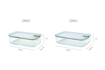 Glass food storage box EasyClip 2250 ml