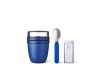 Geschenk-Set Lunchpot und Faltbarer Löffel Ellipse - Vivid blue