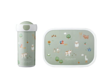 Lunchset Campus (schoolbeker en lunchbox) Little Dutch - Little Farm