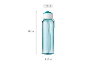 Waterfles flip-up campus 500 ml - turquoise