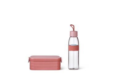 Giftset Onderweg (lunchbox Take a Break + waterfles Ellipse) - Vivid mauve