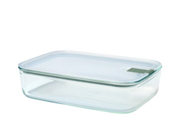 Glass food storage box EasyClip 2250 ml - Nordic sage