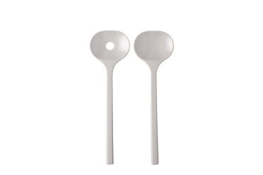 Salad server set Bloom 2 pcs - Pebble white