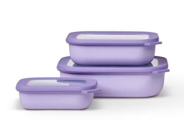 Multi bowl Cirqula rectangular 3-part set (500+1000+2000) - Vivid lilac