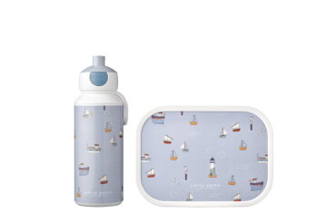 Lunchset Campus (pop-up fles en lunchbox) Little Dutch - Sailors bay