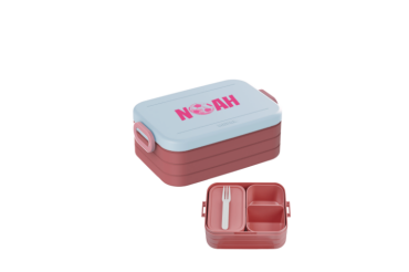 Ontwerp je eigen bento lunchbox Take a Break midi - Voetbal roze