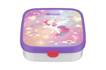 Ontwerp je eigen Lunchbox Campus groot - Unicorn Glow