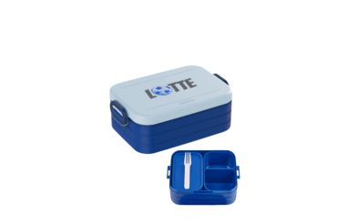 Ontwerp je eigen bento lunchbox Take a Break midi - Voetbal blauw