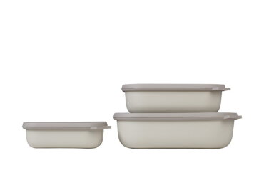 Multi bowl Cirqula rectangular 3-part set (500+1000+2000) - Nordic white