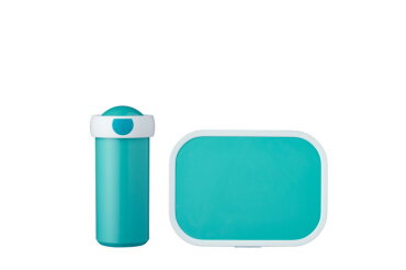 Lunchset Campus (schoolbeker en lunchbox) -  turquoise