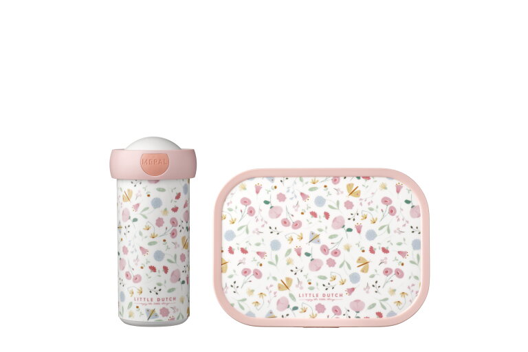 lunchset-campus-schoolbeker-en-lunchbox-little-dutch-flowers-butterflies